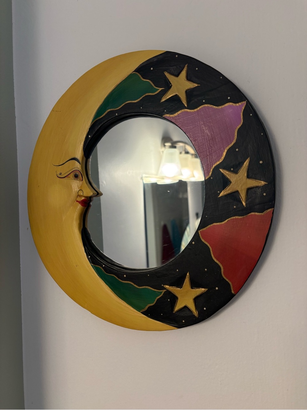 Celestial Y2K round colorful accent mirror